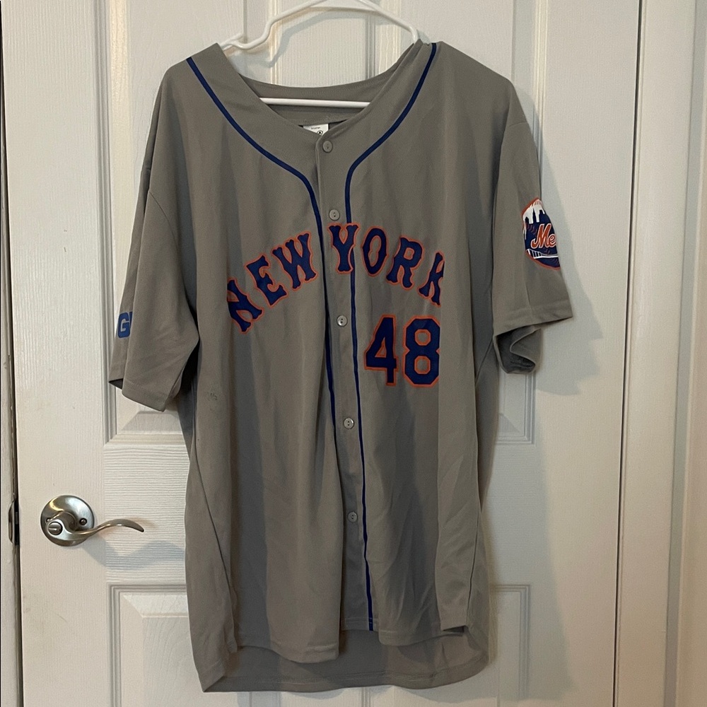 New York Mets deGROM #48 Gray Baseball Jersey